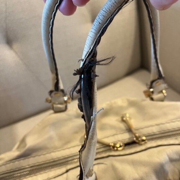 GUCCI Logo Hand Bag Boston Hand Bag leather White 189892 Women - Picture 8 of 10